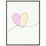 Heartfelt Harmony - Minimalist Love - 45x60 cm 18x24″ - Metal Framed Posters