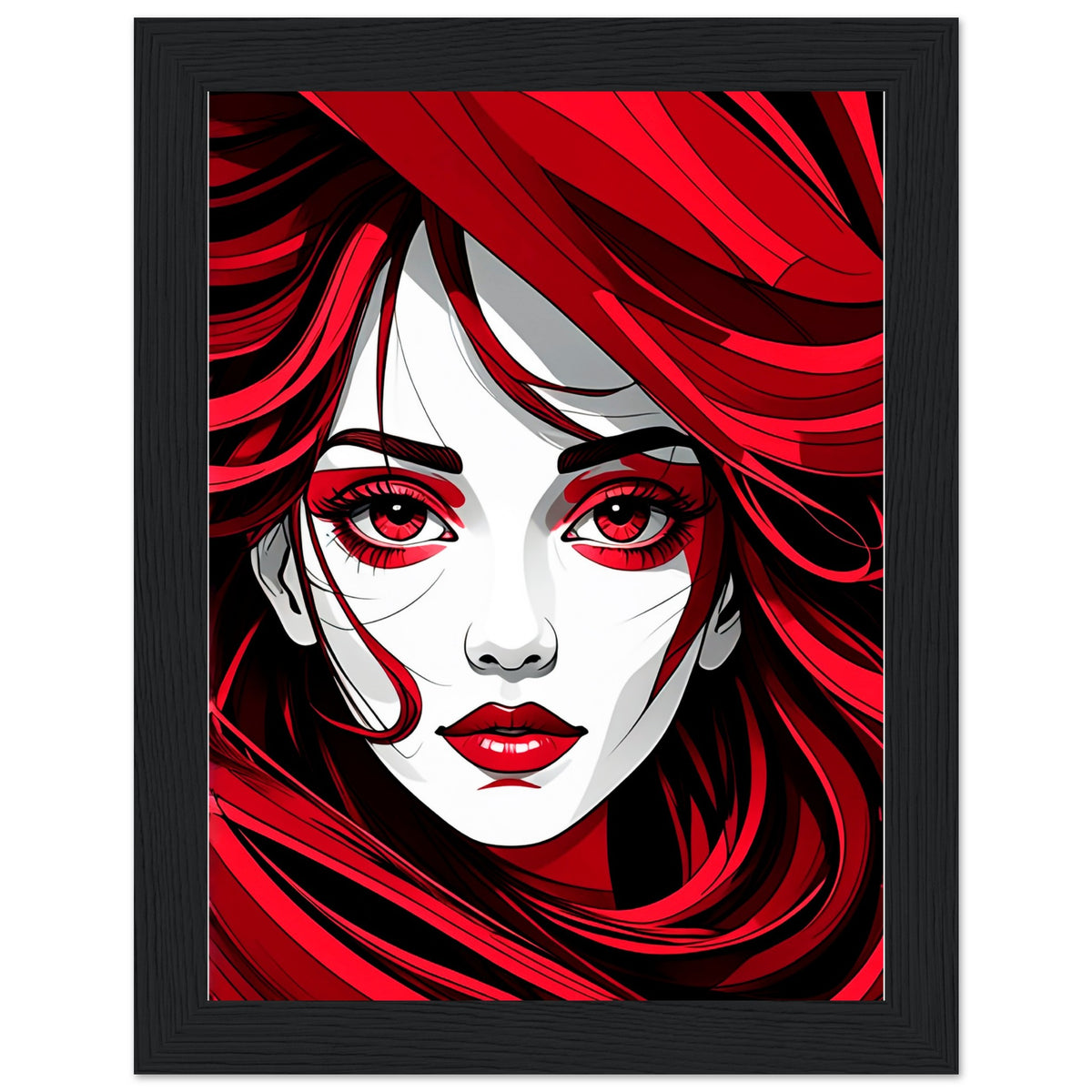 Red Passion - Art That Speaks - 15x20 cm 6x8″ Black frame - Framed Poster