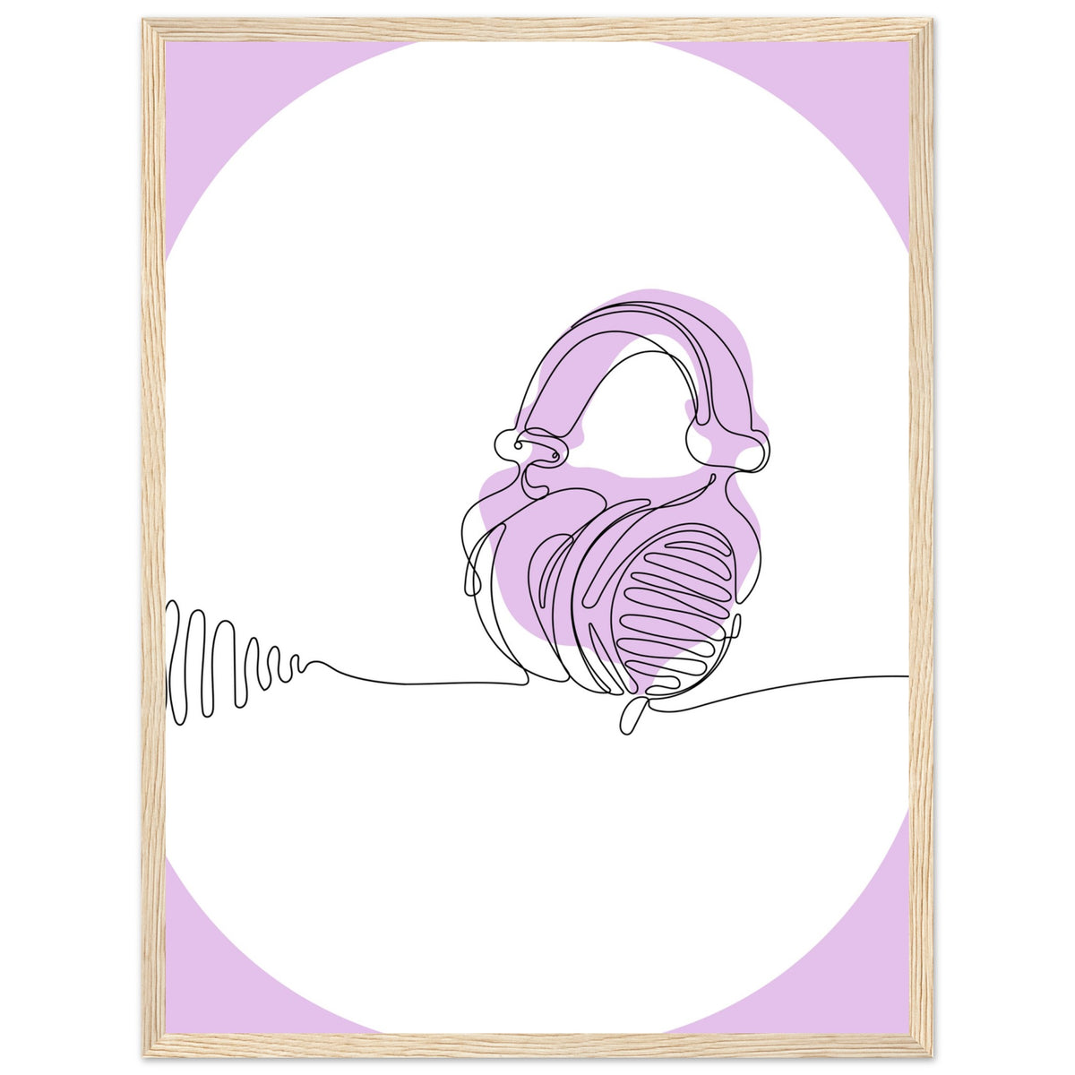 Melodic Moments - Stylish Headphones Print - 45x60 cm 18x24″ Wood frame - Framed Prints