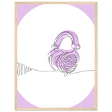 Melodic Moments - Stylish Headphones Print - 45x60 cm 18x24″ Wood frame - Framed Prints