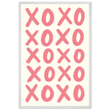 XOXO Hugs & Kisses Poster – Gift for Loved Ones - - Wooden Framed Posters