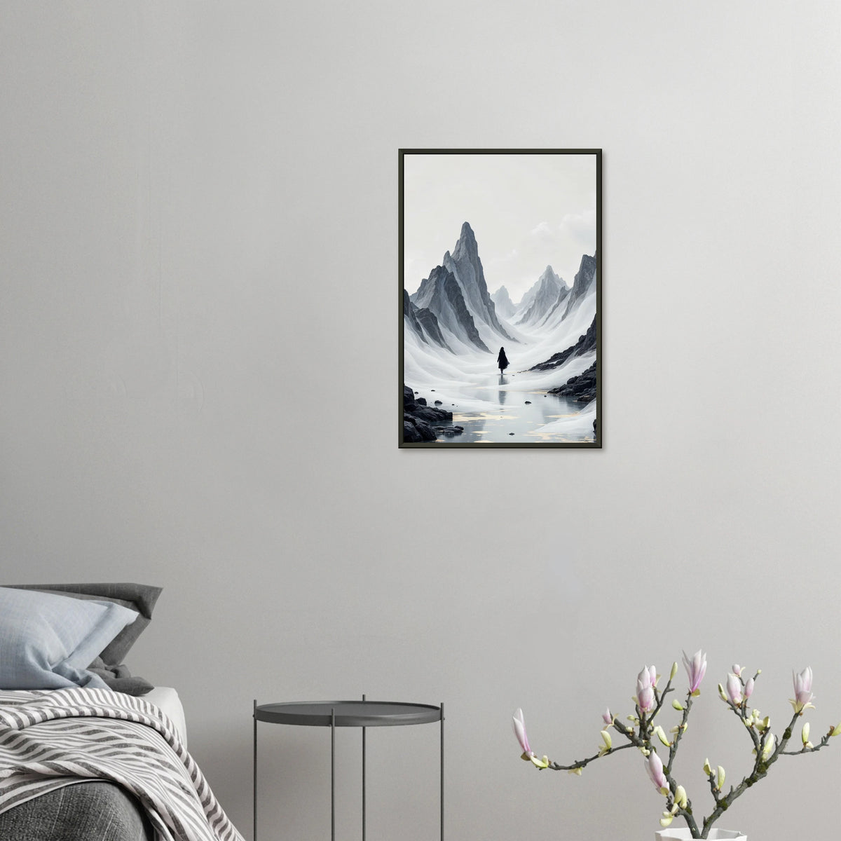 Crimson Gaze - Dark Abstract Figure Framed Poster - 40x60 cm 16x24″ - Metal Framed Posters