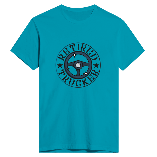 On the Open Road - Retired Trucker Tee - Teal - Print Material