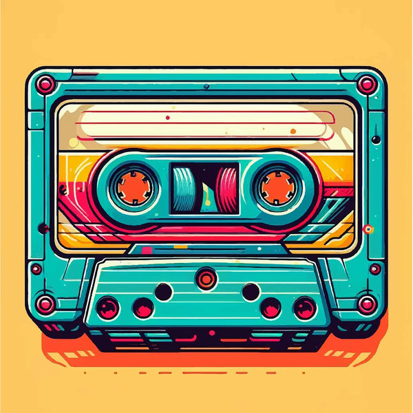 Retro Vibes - Cassette & TV - - Framed Posters