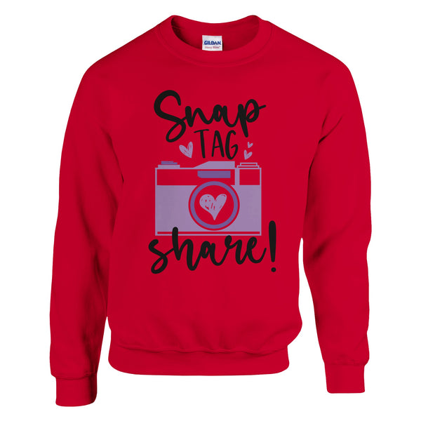 Share Your Story - Snap, Tag, Share Statement Piece - Red - Sweatshirt