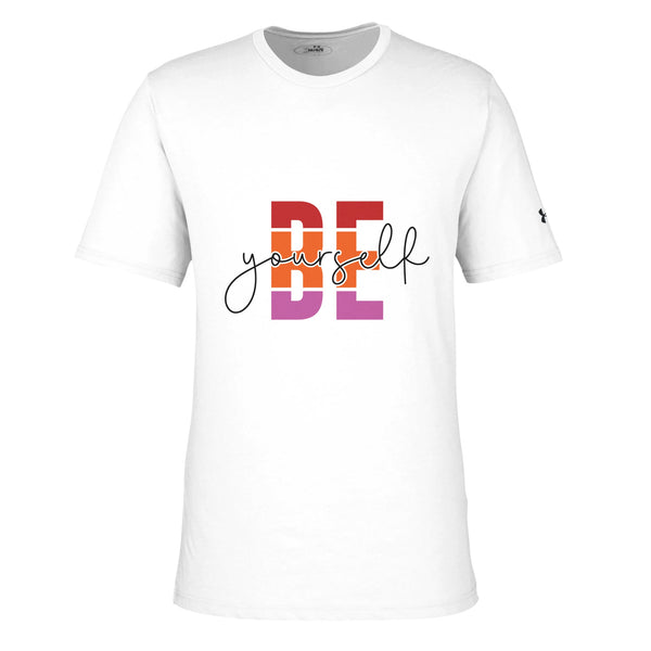 Own Your Narrative - BE Yourself Statement Tee - White black - Print Material