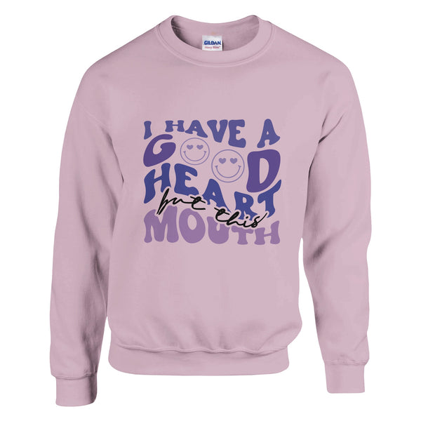 Heartfelt Words - Mouthful Silence - Light Pink - Sweatshirt