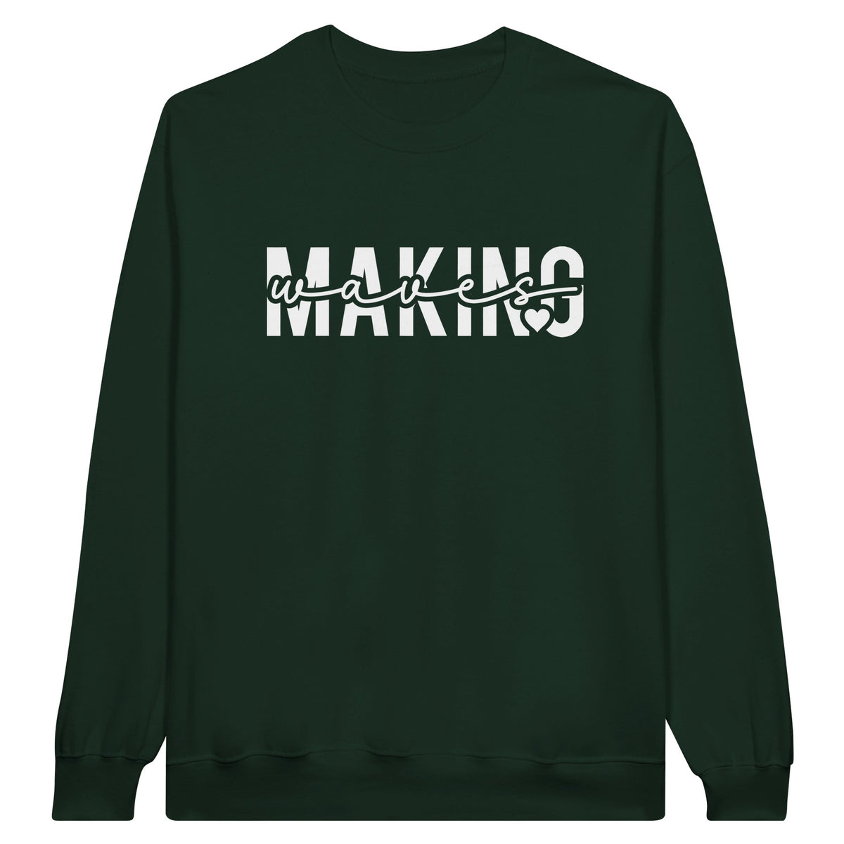 Ride the Waves - Dive into Making Waves - Forest Green - Sweatshirt