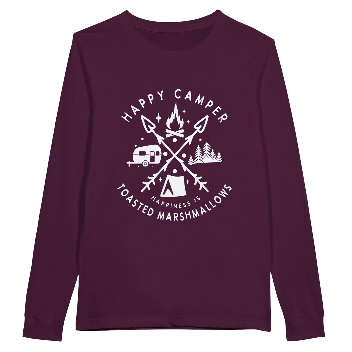 Toast to Happiness - Cozy Marshmallow Shirt - Maroon - Sweatshirt