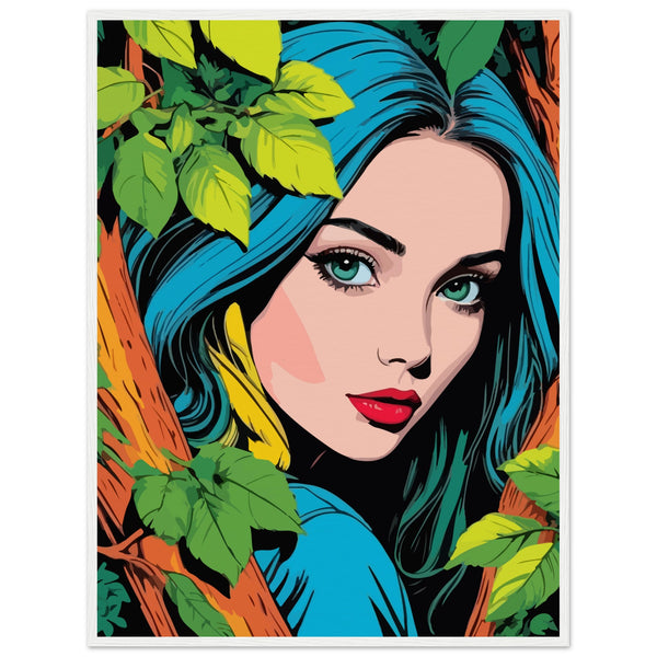 Elegant Forest Muse - Framed Art - 60x80 cm 24x32″ White frame - Wooden Framed Posters