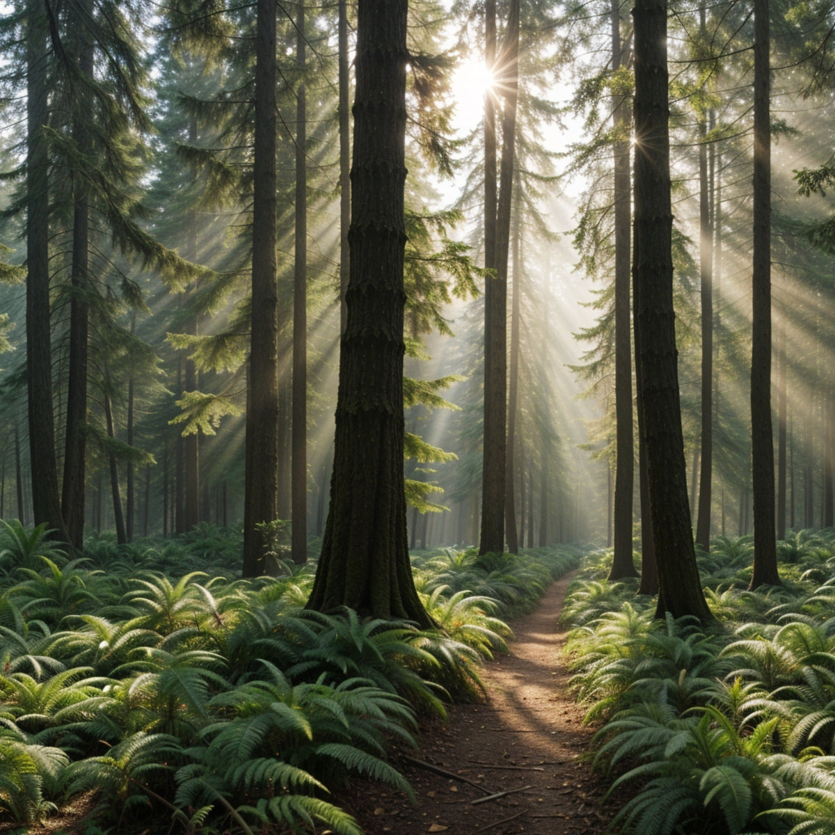 Tranquil Rays - Woodland Journey - - Framed Posters