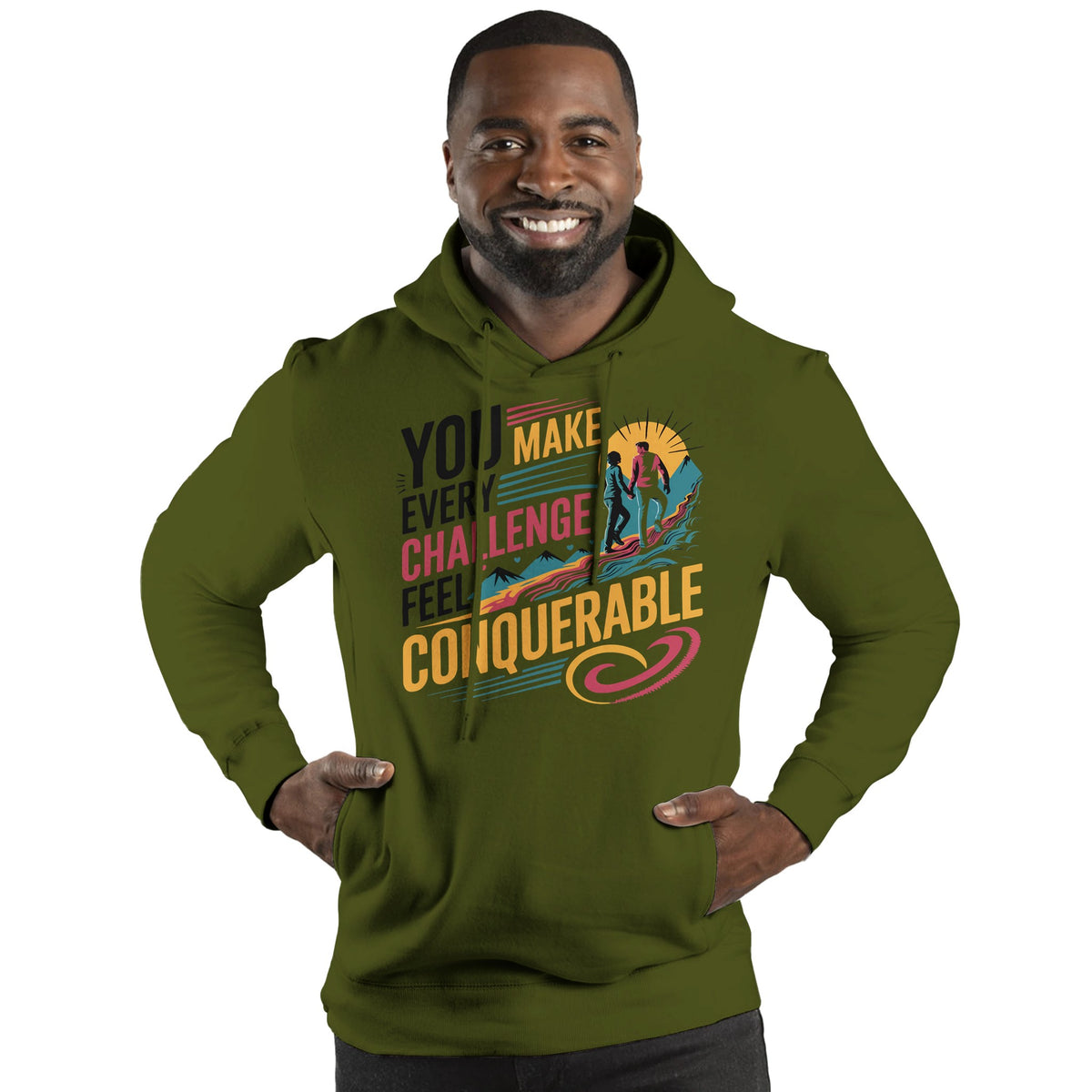 Facing Life’s Challenges Together – A Hoodie for Him - Army - Hoodies