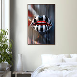 Pop Lips Wooden Framed Poster – A Daring Art Gift - Dark wood frame - Wooden Framed Posters