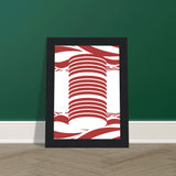 Twist of Elegance - Striking Red & White Art - - Framed Posters