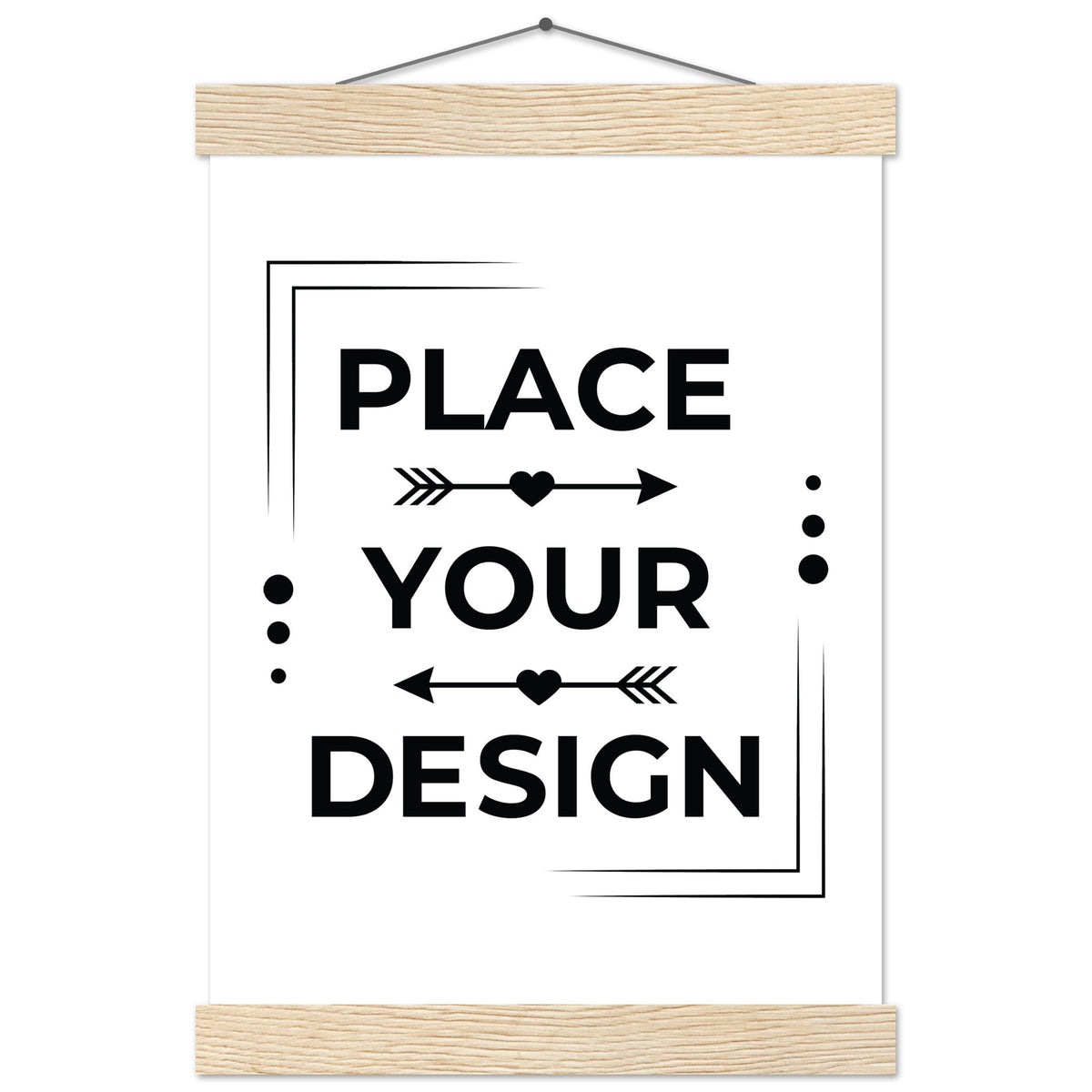 Stunning Art Display - Premium Customizable Poster - A4 21x29.7 cm 8x12″ Natural wood wall hanger - Posters With Hanger