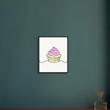 Cupcake Delight - Minimalist Pink Frosting Art - - Wooden Framed Posters