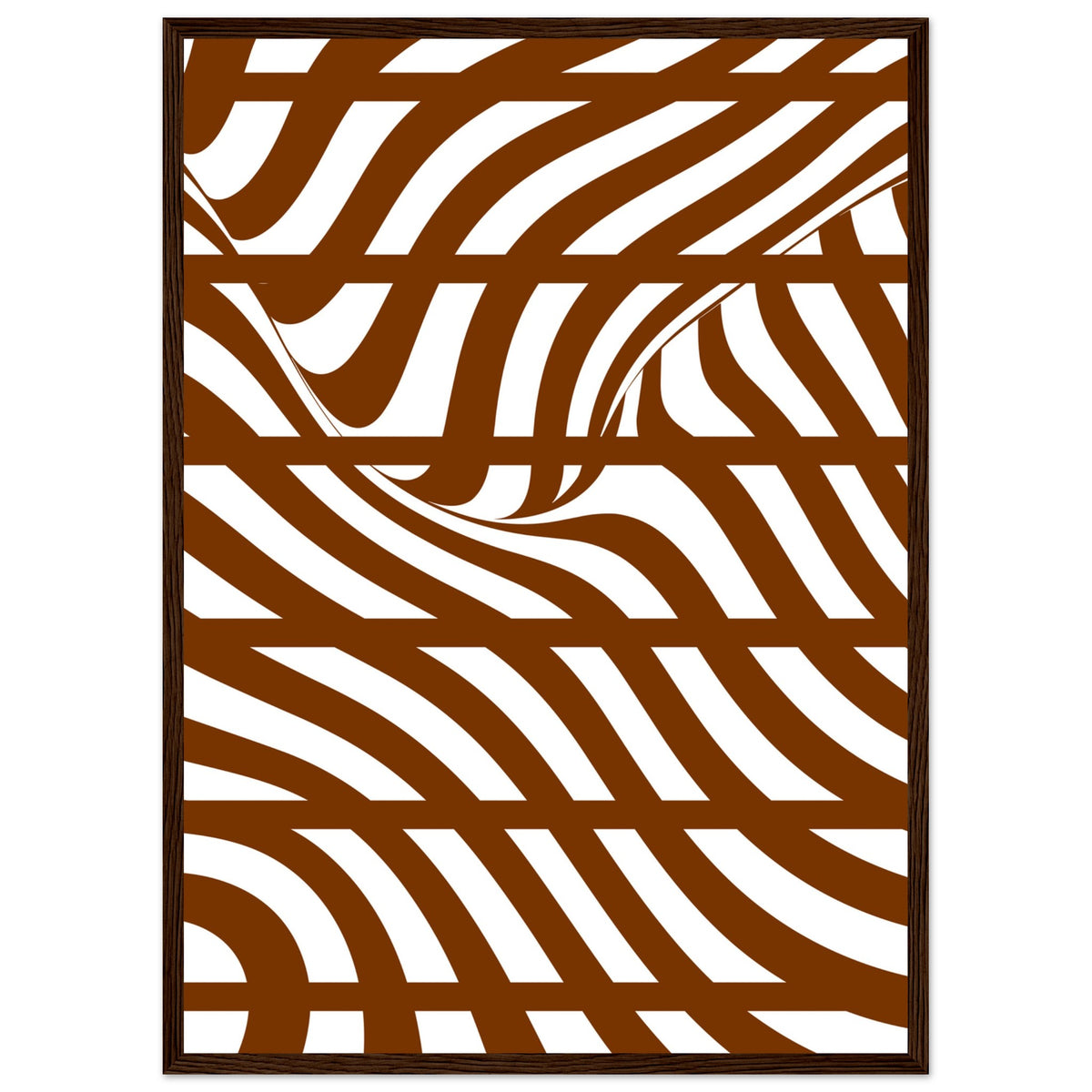 Flowing Lines - Contemporary Wall Art - 50x70 cm 20x28″ Dark wood frame - Wooden Framed Posters