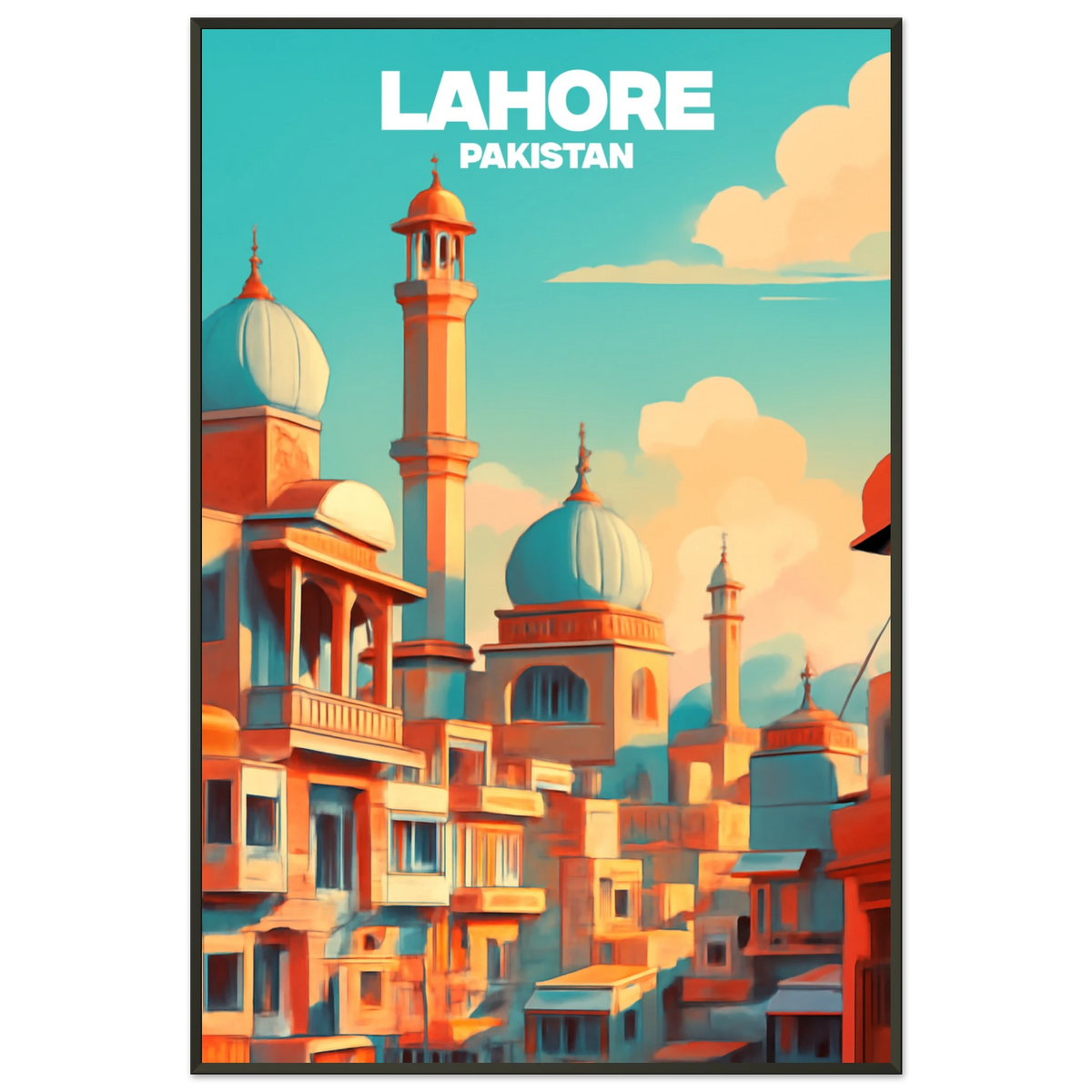 Cultural Lahore Artwork – Premium Metal Framed Poster - - Metal Framed Posters