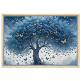 Tree of Dreams - Ethereal Butterflies in Flight - 60x90 cm 24x36″ - Framed Canvas