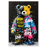 Wooden Framed Poster – Graffiti Bear for Sweet Memories - - Wooden Framed Posters