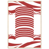 Twist of Elegance - Striking Red & White Art - 70x100 cm 28x40″ Wood frame - Framed Posters