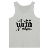 Kindness Command - 'Kill em WITH Kindness' Apparel - Silver - Tank Tops