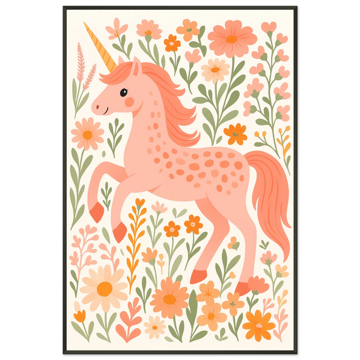 Magical Unicorn - Metal Framed Poster for Girls - - Metal Framed Posters