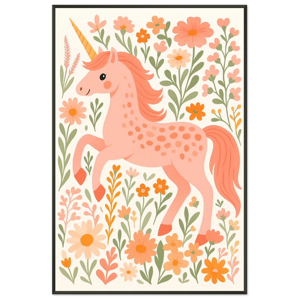 Magical Unicorn - Metal Framed Poster for Girls - - Metal Framed Posters