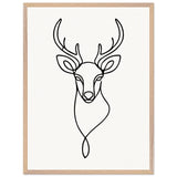 Nature's Outline - Elegant Deer in Wooden Frame - 60x80 cm 24x32″ Wood frame - Wooden Framed Posters