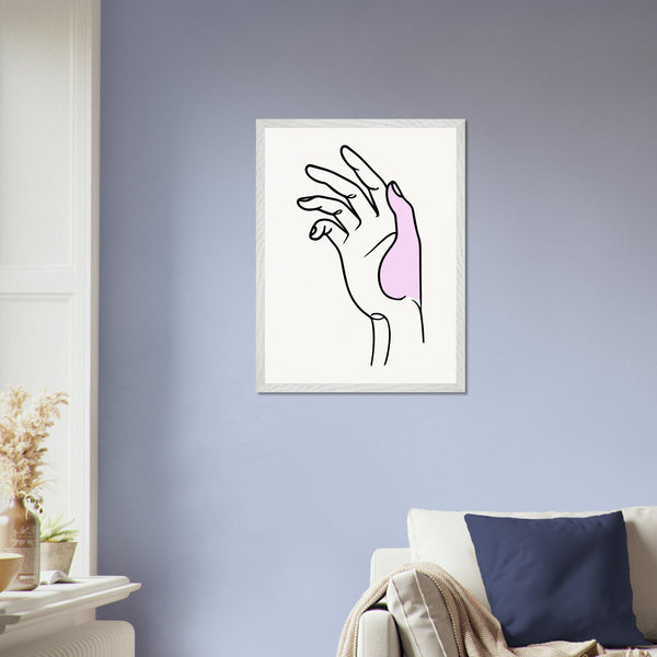 Gentle Expression - Hand Illustration in Premium Frame - 45x60 cm 18x24″ White frame - Wooden Framed Posters