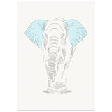 Gentle Giant - Minimalist Elephant Art - 70x100 cm 28x40″ - Posters