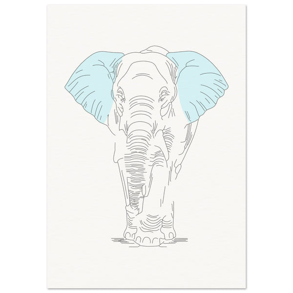 Gentle Giant - Minimalist Elephant Art - 70x100 cm 28x40″ - Posters