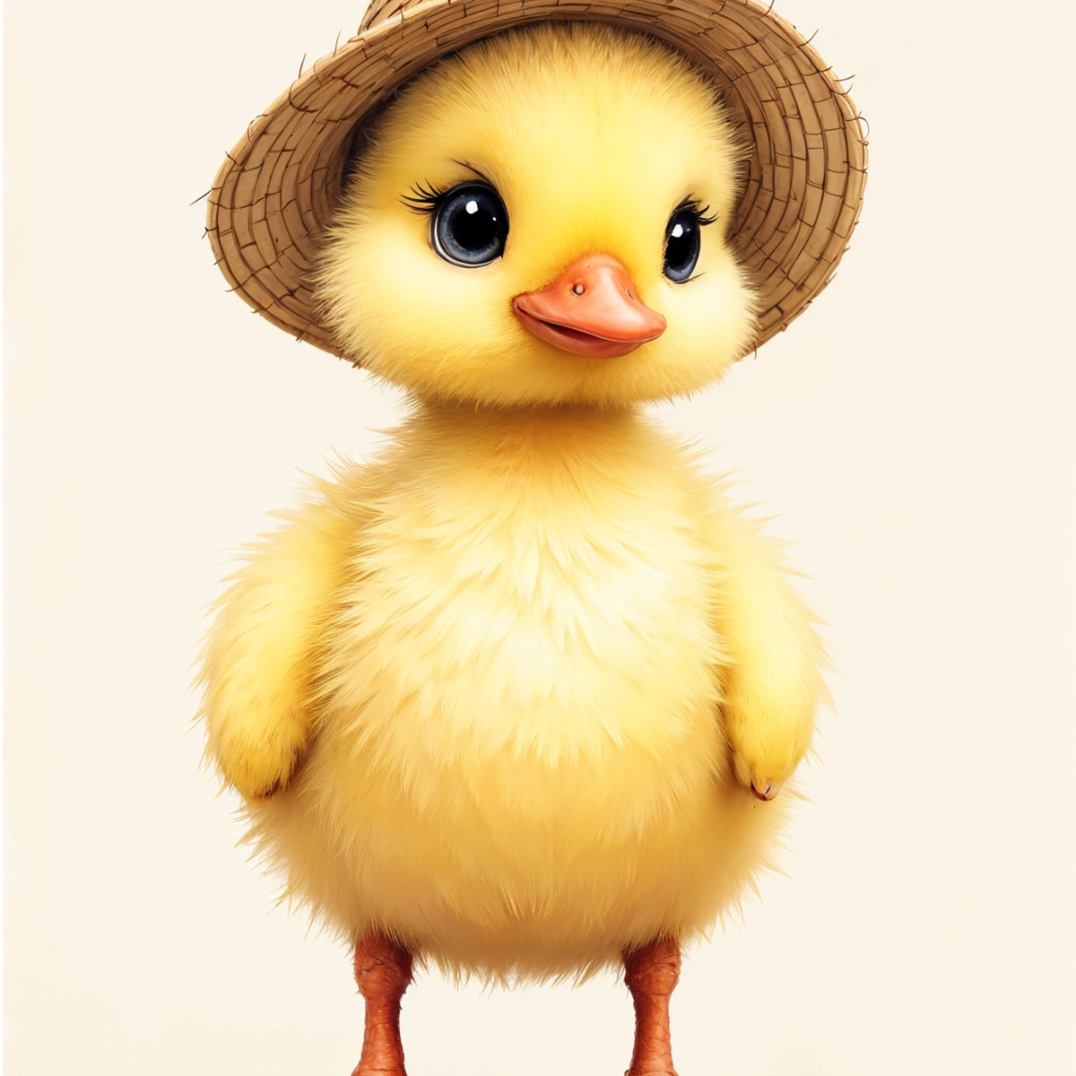 Charming Chick in Straw Hat - - Framed Posters