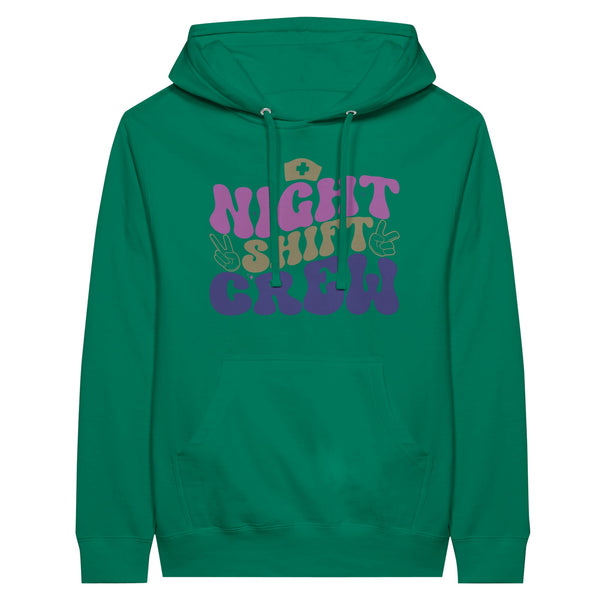 Night Shift Hero - Premium Unisex Pullover Hoodie - Kelly - Print Material