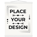 Elevate Your Space - Customizable Premium Matte Paper Poster with Hanger - 40x50 cm 16x20″ White wall hanger - Wooden Framed Posters