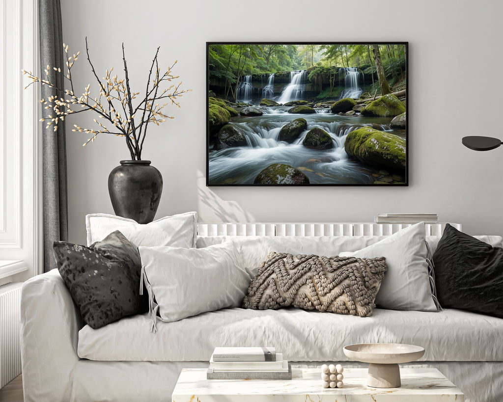 Whispers of a Hidden Waterfall - 16x24 - Framed Posters