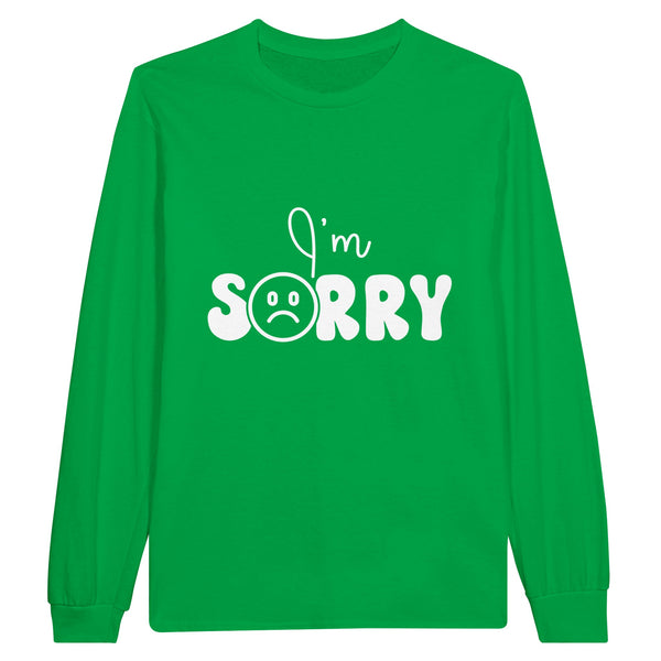 Apology in Threads - Wearable Regrets on Cotton - Irish Green - Long Sleeve T-shirts