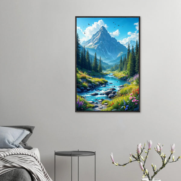 Nature’s Embrace – Wooden Poster for the Explorer’s Soul - Black frame - Wooden Framed Posters