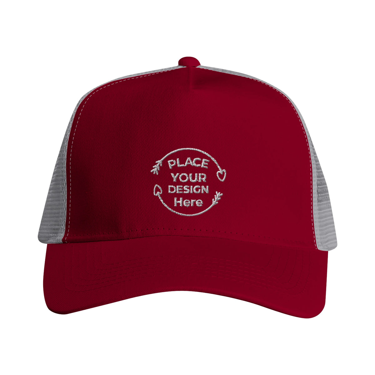 Classic Customizable Trucker Style with Modern Comfort - Burgundy And Light Grey - Snapback Trucker