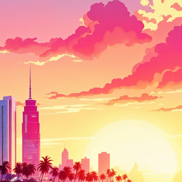 Skyline Dreams at Sunset - - Posters