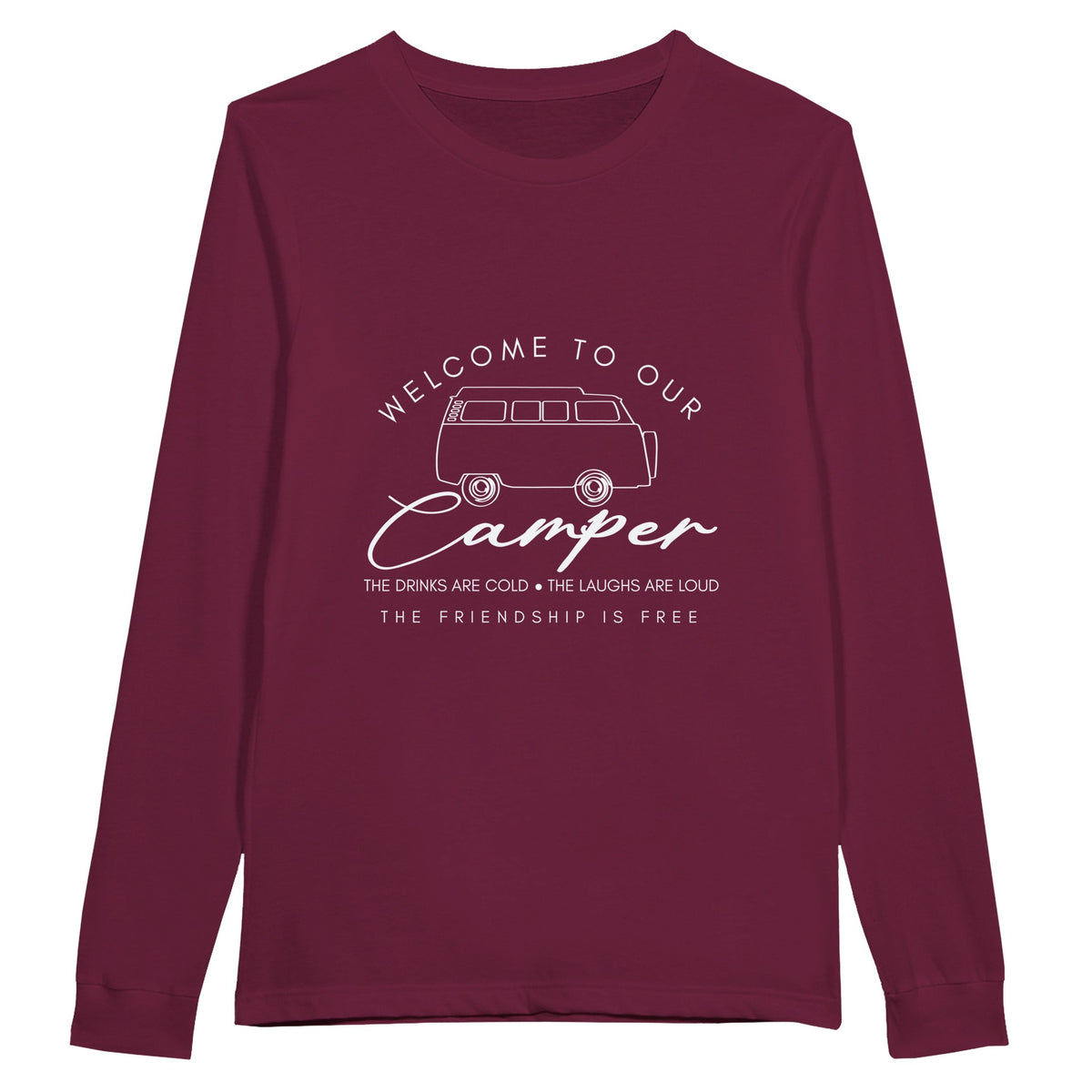 Campfire Memories - Welcome to Our Camper - Maroon - Long Sleeve T-shirts