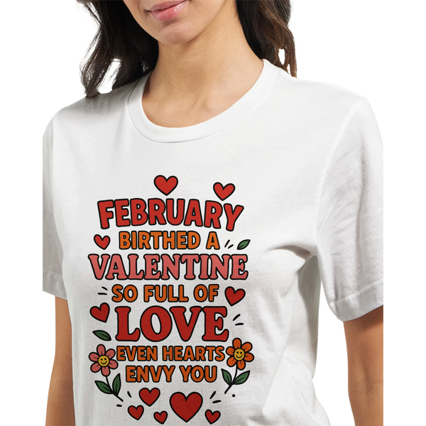 Birthday Month Queen Tee for Her – Celebrate Her Month - February - Crewneck T-shirts