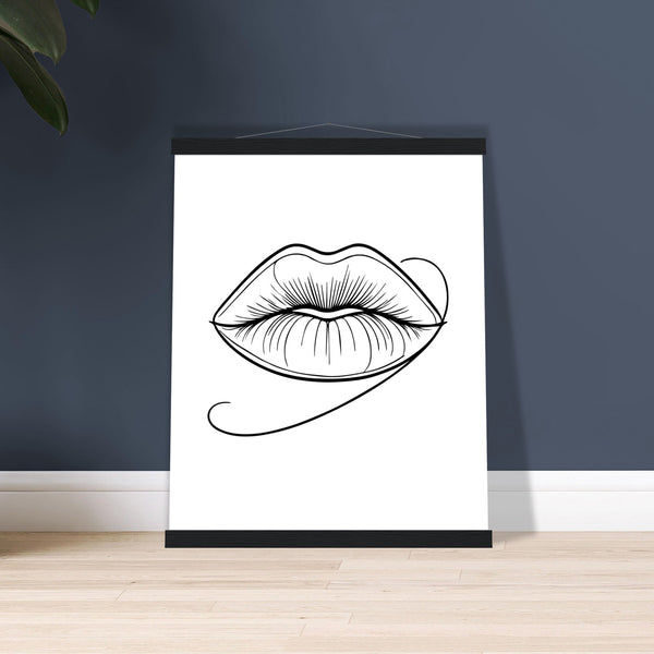 Lips of Expression - Minimalist Art on Premium Poster - - Posters With Hanger