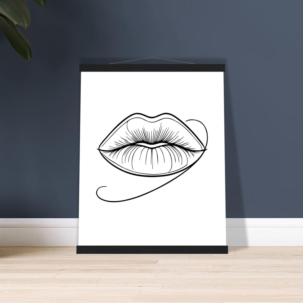 Lips of Expression - Minimalist Art on Premium Poster - - Posters With Hanger