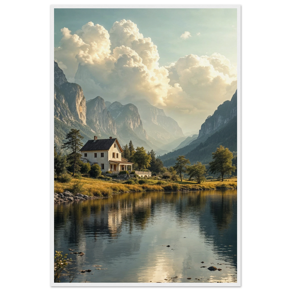 Lakeside Tranquility – Wooden Poster for Loved Ones - - Wooden Framed Posters