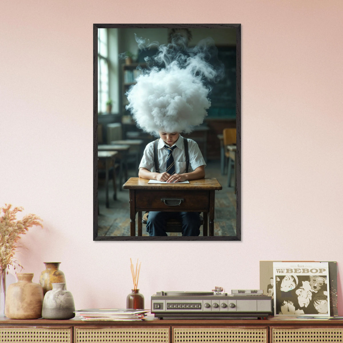 Dreamer’s Desk – Wooden Framed Poster - Black frame - Wooden Framed Posters