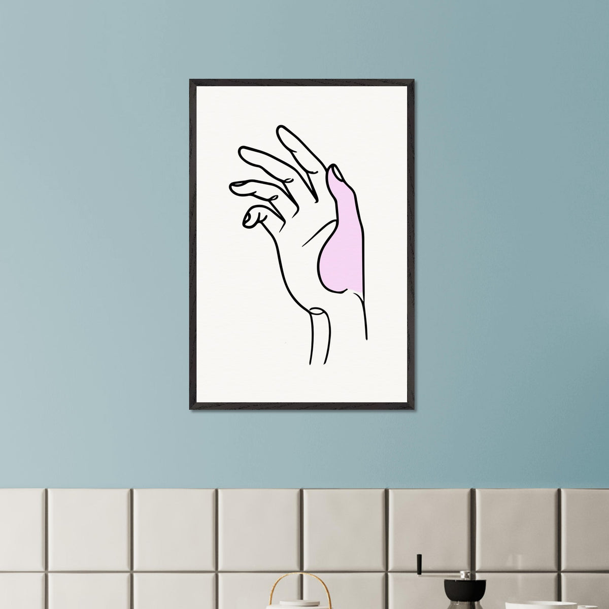 Gentle Expression - Hand Illustration in Premium Frame - - Wooden Framed Posters