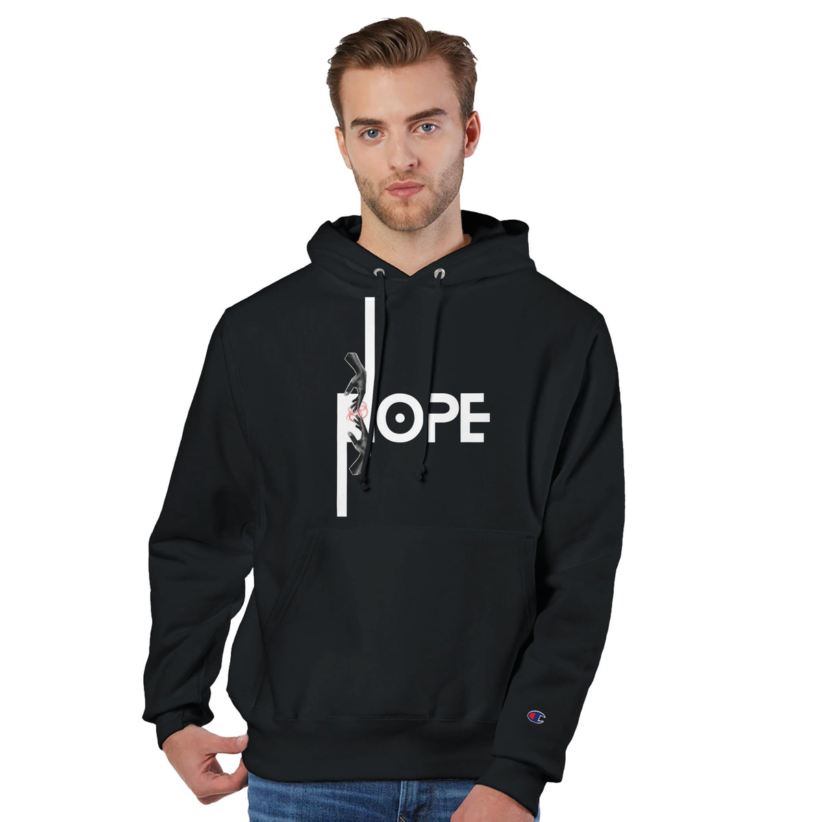 Radiate Hope with Elegance - Black - Pullover Hoodies