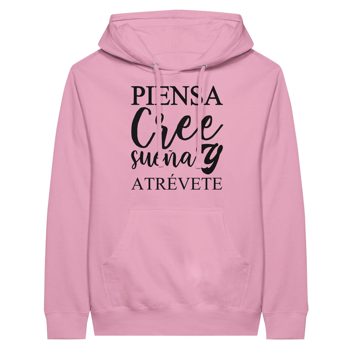 Empowerment in Motion - 'Piensa, Cree, Sueña, Atrévete' Hoodie - Light Pink - Hoodies