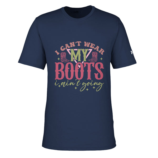 Footprints of Memories - Walk in Style with this Quote Tee - mid nvy wht - Crewneck T-shirts